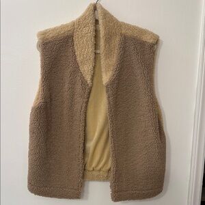 Cozy Brown and Tan Sherpa Vest